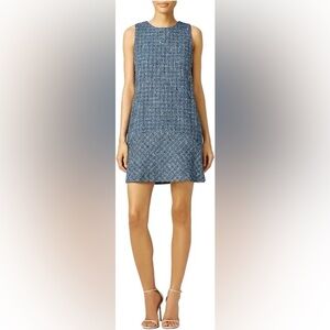 Of Mercer Blue Tweed Dress